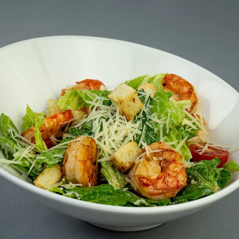 Салат цезарь с креветками 1/200/70